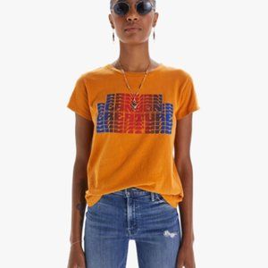 MOTHER The Boxy Goodie Goodie Canyon Creature Tee Shirt In Orange Sz Small